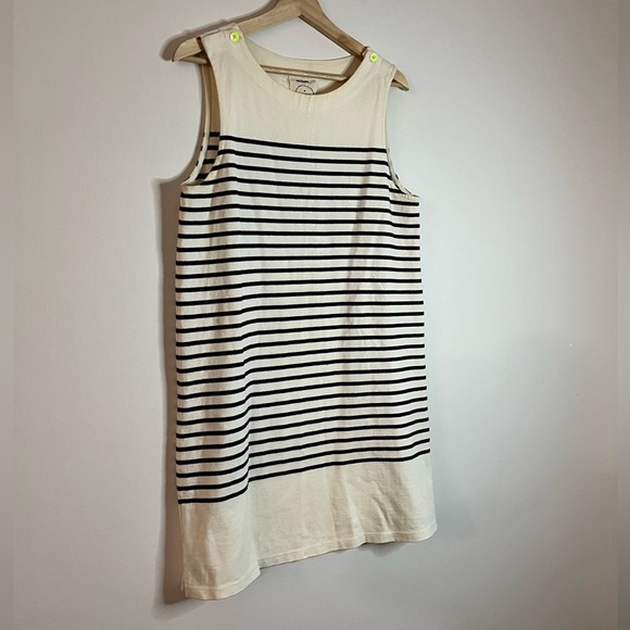 AlliHop Black & White Striped Sleeveless Knit Shift Dress Size M - Picture 7 of 12